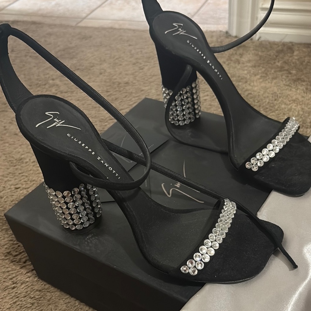Giuseppe Zanotti Black and Silver Crystal Heels - Picture 3 of 3